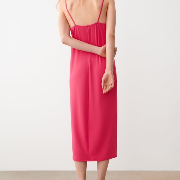 NWT Zara pink sweetheart midi dress | Zara casual dress size M - Picture 6 of 8